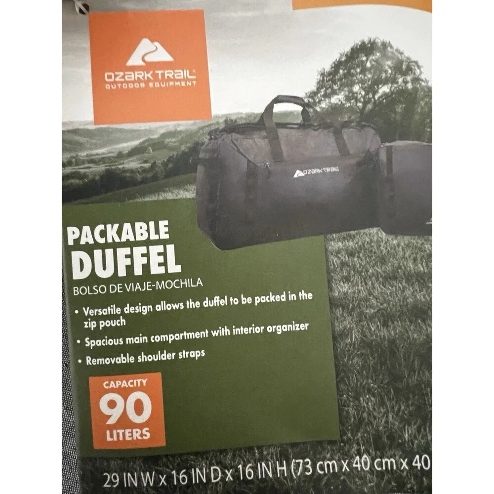 Ozark Trail Duffel Outdoor Equipment Duffel Backpack Black  xl 90L new bag huge